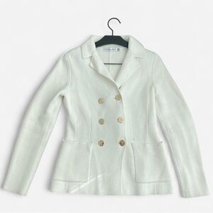 Dior Ivory Double-Breasted Tweed Blazer